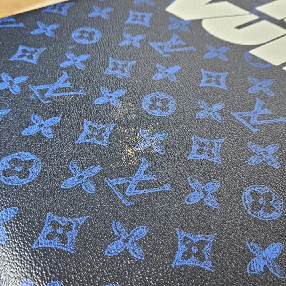 Louis Vuitton Blue Monogram Horizon 55 Rolling Suitcase Luggage Carry On Bag